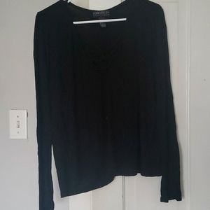 Deep V Criss Cross Crop